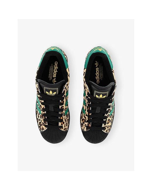 Adidas Green Superstar Ii Leather Trainers