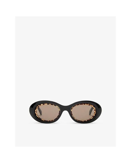 Loewe Black G821Mn0X02 Oval Mini Anagram Oval-Frame Acetate Sunglasses