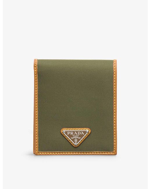 Prada Green Triangle-plaque Re-nylon Wallet