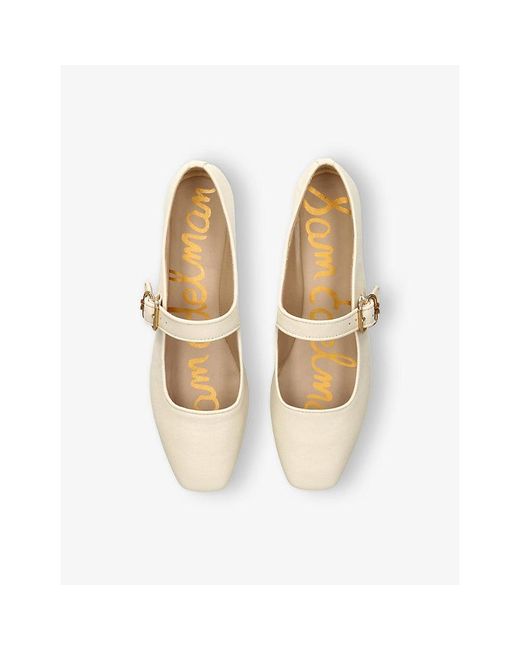 Sam Edelman White Michaela Leather Ballet Flats