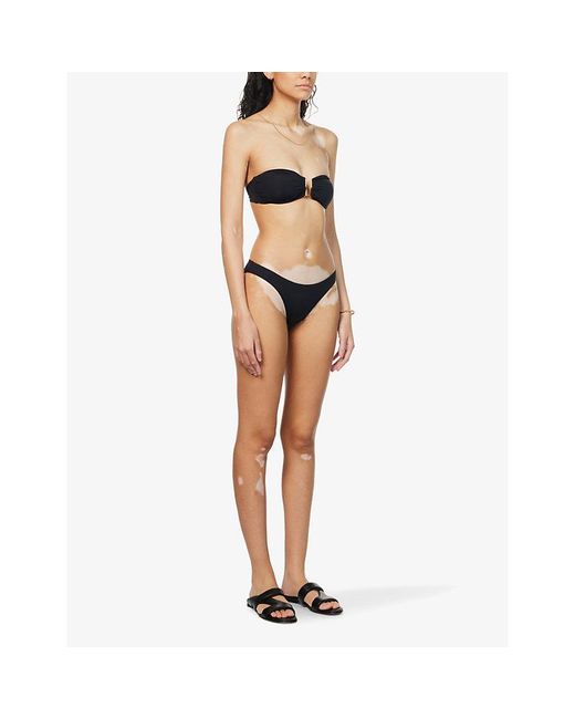 Melissa Odabash Black Barcelona High-Leg Mid-Rise Bikini Bottoms