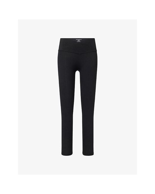 ADANOLA Black Ultimate Wrap-Over Workout Leggings
