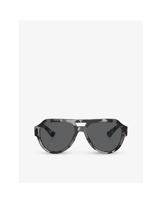 Dolce & Gabbana Gray Dg4466 Square-frame Nylon Sunglasses