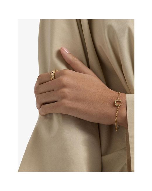 Astley Clarke Metallic Biography Horseshoe 18Ct- Plated Sterling- And Sapphire Bracelet
