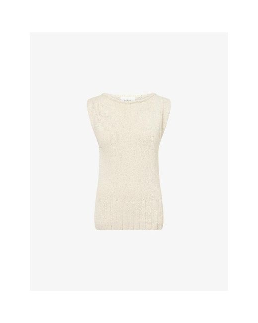 Dissh White Sue Cotton-Knit Top