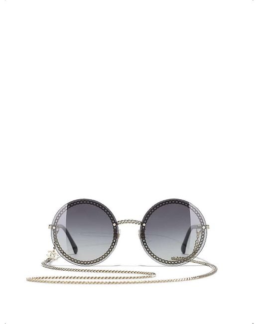 Chanel Round Sunglasses in Grey