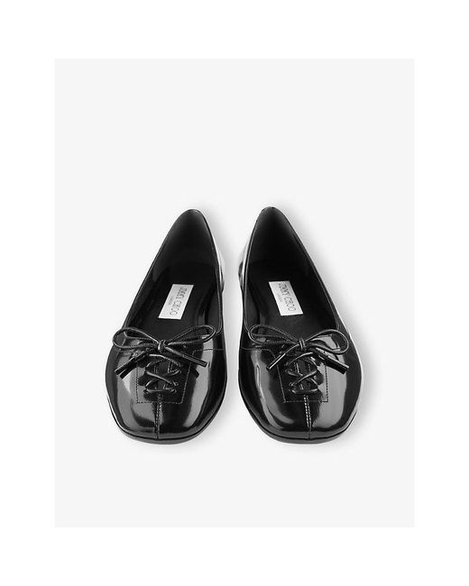 Jimmy Choo Black Scarlett Ballerina Patent Leather Flats