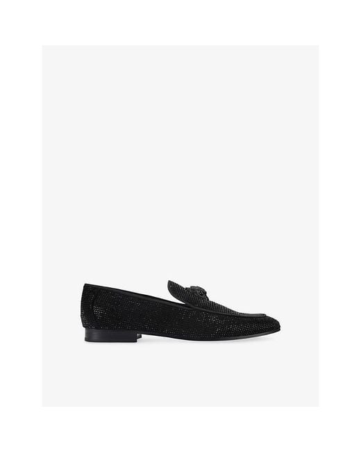 Kurt Geiger Black Hugh 2 Embellished Velvet Loafers for men