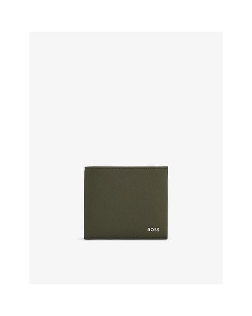 Boss Green Logo-Plaque Leather Wallet for men