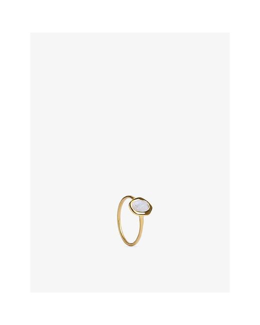 Monica Vinader Metallic Odyssey 18Ct-Plated Vermeil Sterling- Moonstone Ring