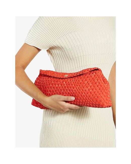 Dune Red Encourage Woven Clutch