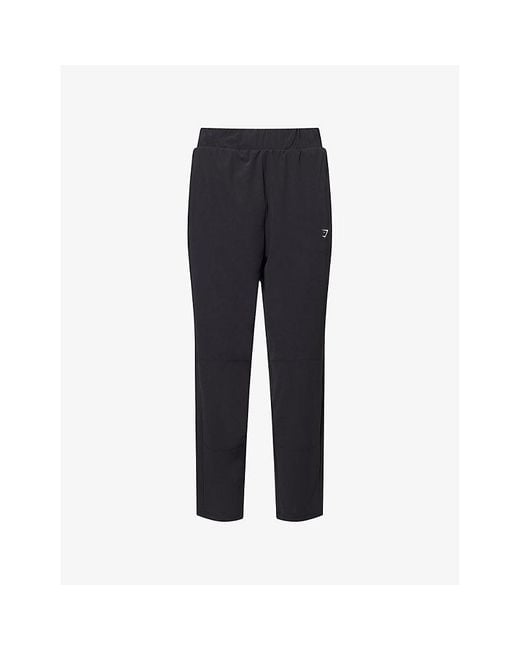 GYMSHARK Blue Tapered Cropped Woven Trousers