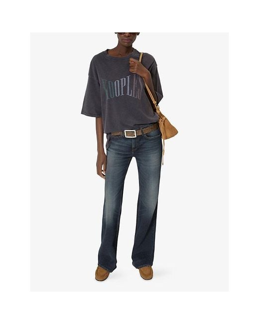 The Kooples Black Logo-Print Relaxed-Fit Cotton T-Shirt