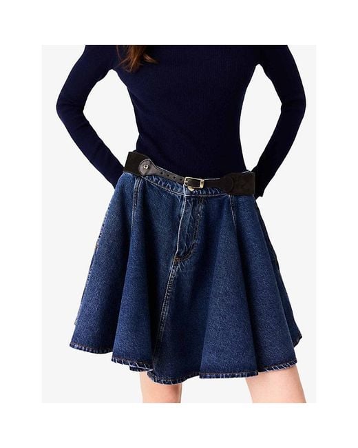 Maje Brown Corset Leather And Suede Belt