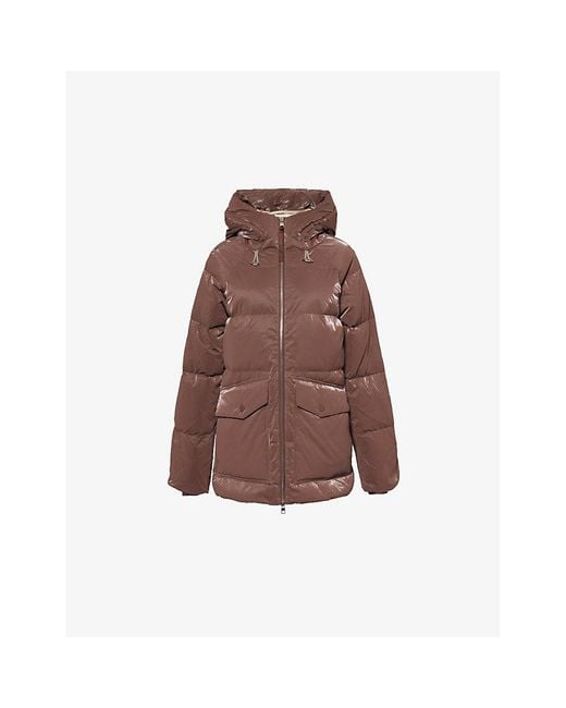 Varley Brown Fullerton Hooded Down-Fill Ripstop Jacket