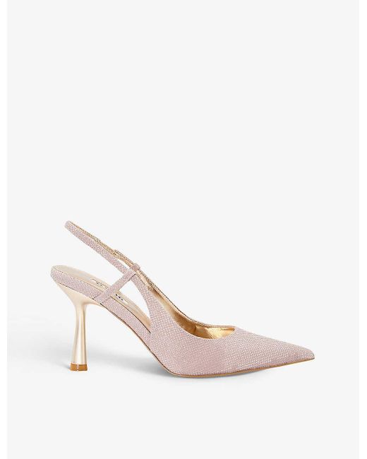 Dune Cabanna Slingback Textured Court Heels in Pink | Lyst