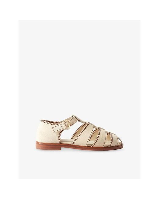 Claudie Pierlot Natural Fisherman Flat Leather Sandals
