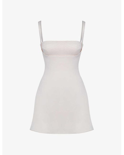House Of Cb Kara Stretch-woven Mini Slip Dress in White | Lyst UK