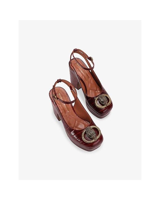 Kurt Geiger Red Chelsea Platform Sling-Back Leather Heels
