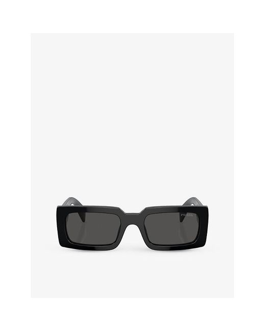 Prada Black Pr A07s Pillow-frame Acetate Sunglasses for men