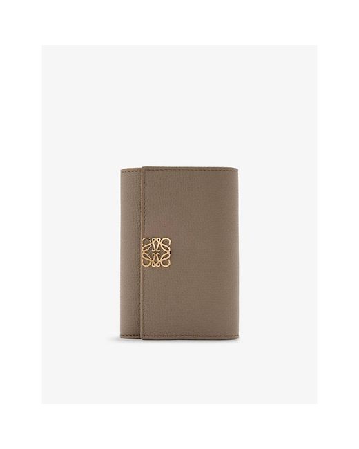 Loewe Brown Anagram Small Leather Vertical Wallet