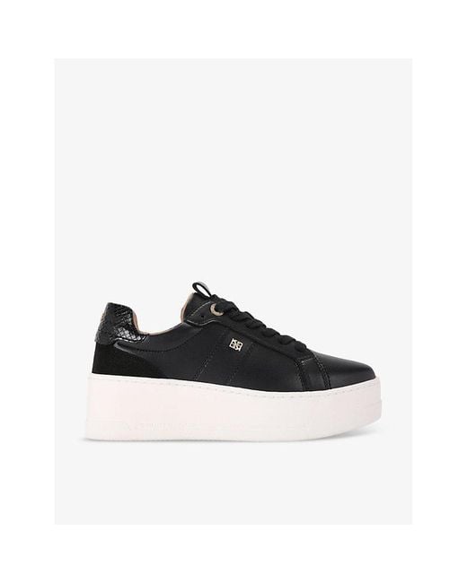 kg-by-kurt-geiger-leader-faux-leather-platform-trainers-in-black-lyst-uk