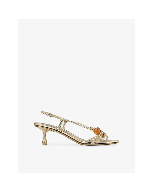 Jimmy Choo Lova 50 Metallic Leather Sandals
