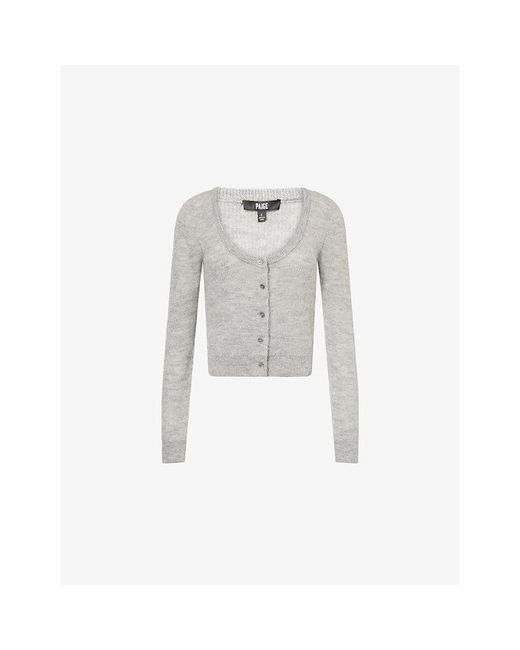 PAIGE White Fortuna Scoop-Neck Wool-Blend Cardigan