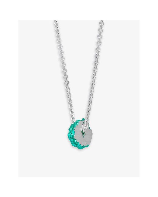 La Maison Du Couturier White The Rock Hound Wheel Ceramic-Coated Sterling- Pendant Necklace