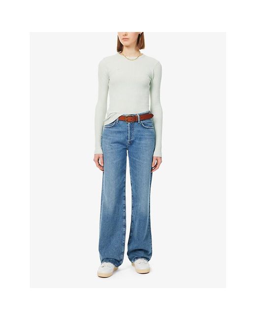 Citizens of Humanity Blue Annina Wide-leg Mid-rise Recycled-denim Jeans