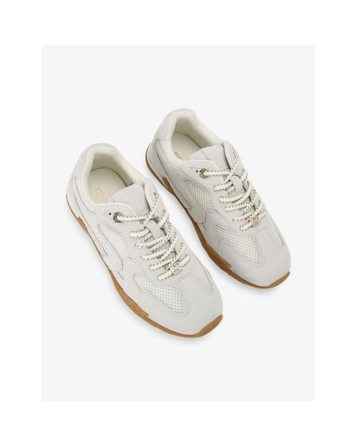 KG by Kurt Geiger White Lather Suede And Mesh Trainers