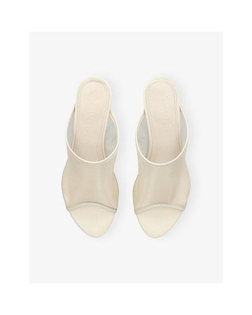 Aeyde White Suzanne Mesh Wedge Sandals