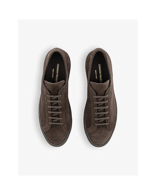 Common Projects Brown Achilles Low Number-print Suede Low-top Trainers for men