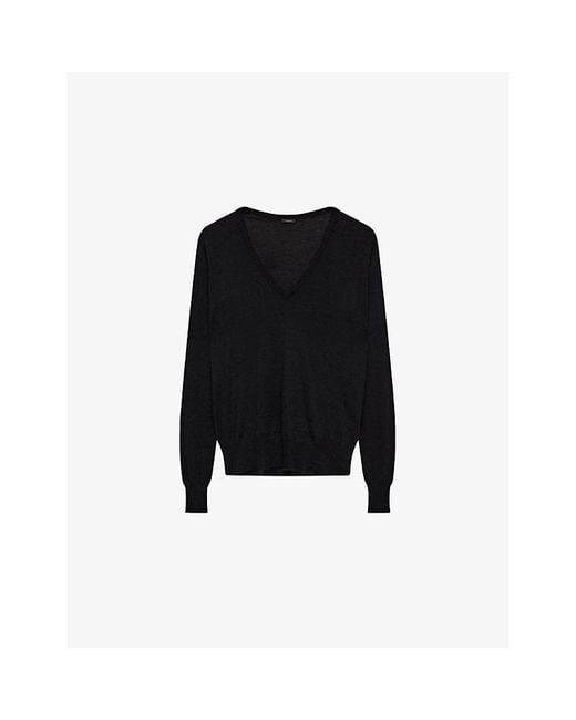 Joseph Black Cashair V-Neck Cashmere Jumper