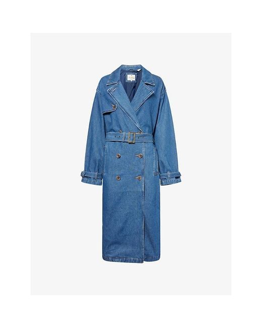 Levi's Blue Spade Belted Denim Trench Coat