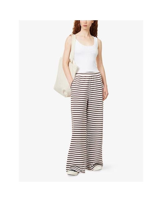 4th & Reckless Multicolor Liorra Striped-Print Stretch-Cotton Trousers