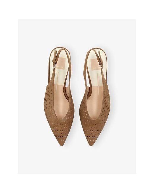 Dolce Vita Natural Alenna Perf Suede Sling-Back Courts