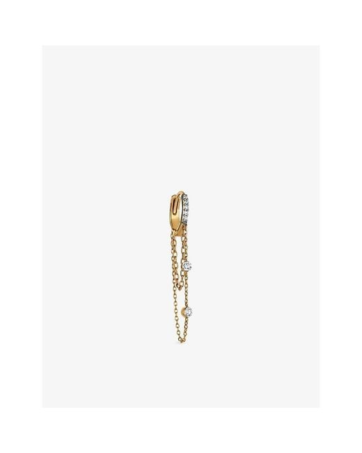Kismet by Milka White Marena Moonlit 0.19Ct Diamond Drop Huggie