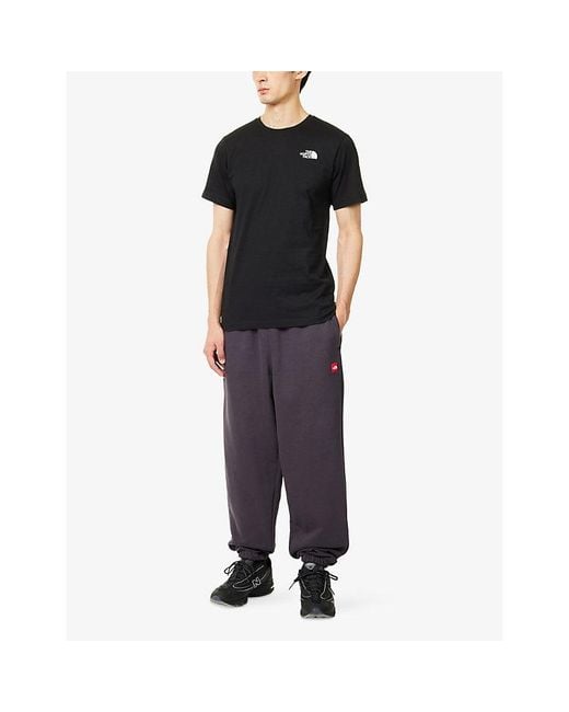 The North Face Purple Redbox Embroidered Logo-Patch Cotton-Jersey Joggers for men
