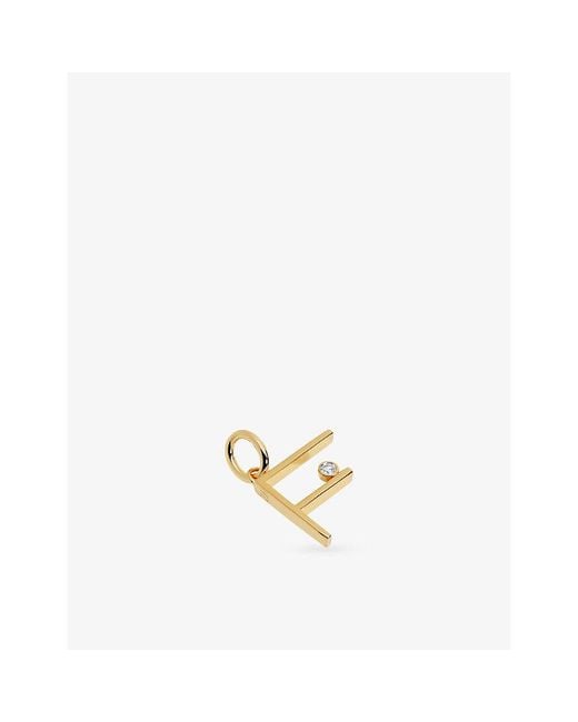 Monica Vinader Metallic Initial F Solitaire Lab-Grown Diamond And 18Ct Vermeil Pendant Charm