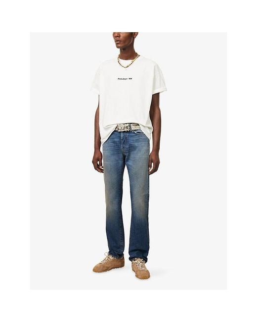 Twojeys White Icon Logo-Print Cotton T-Shirt for men