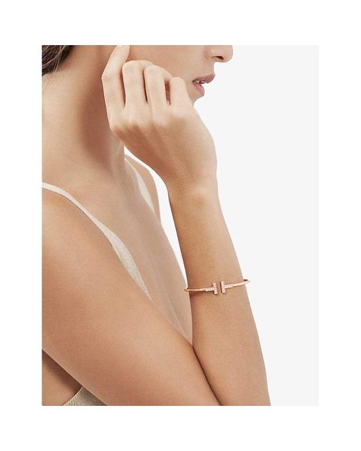 Tiffany & Co Natural T Wire Diamond And 18Ct Rose- Bracelet