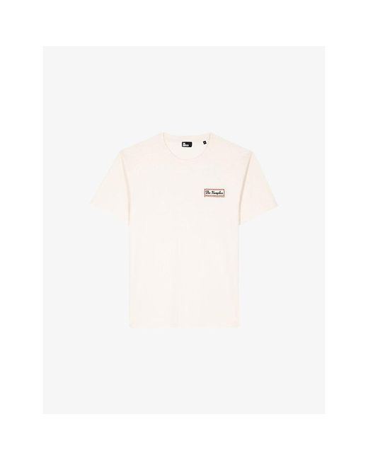 The Kooples White Logo-Print Short-Sleeve Cotton T-Shirt for men