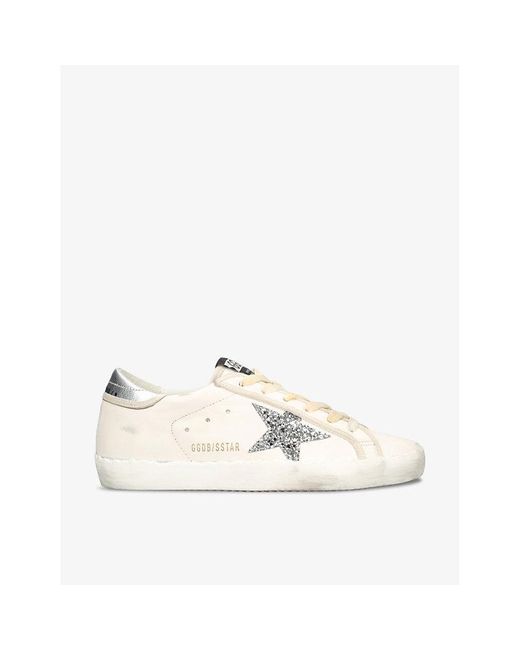 Golden Goose Deluxe Brand Natural Superstar 80185 Logo-print Leather Low-top Trainers