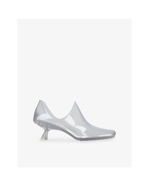 Loewe White Emily Aqua 45 Pvc Heeled Ankle Boots