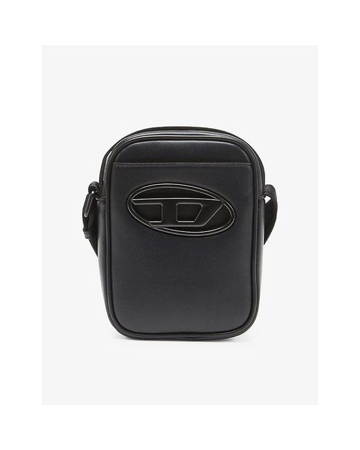 DIESEL Black Holi-d Logo-embossed Faux-leather Cross-body Bag for men