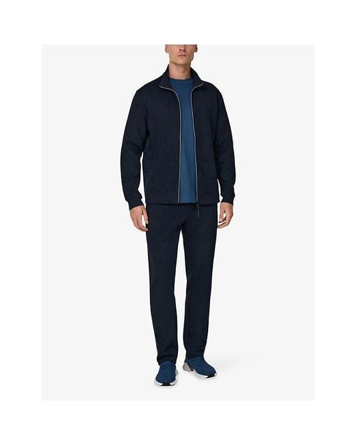 Boggi Blue B Tech Scuba Zip Cotton-Blend Sweatshirt for men