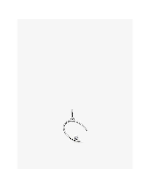 Monica Vinader White Solitaire Initial C Sterling- And Lab-Grown Diamond Pendant