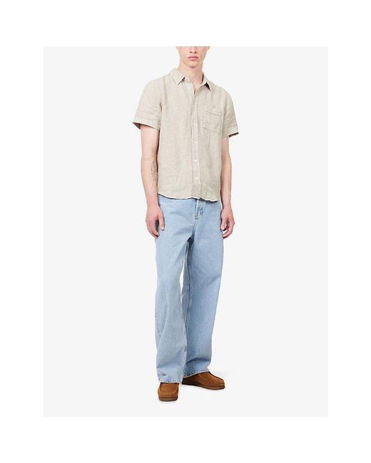 Citizens of Humanity Natural Cairo Short-Sleeve Linen Shirt for men
