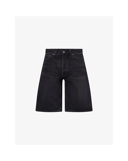Nudie Jeans Blue Zeb Mid-Rise Cotton Denim Shorts for men